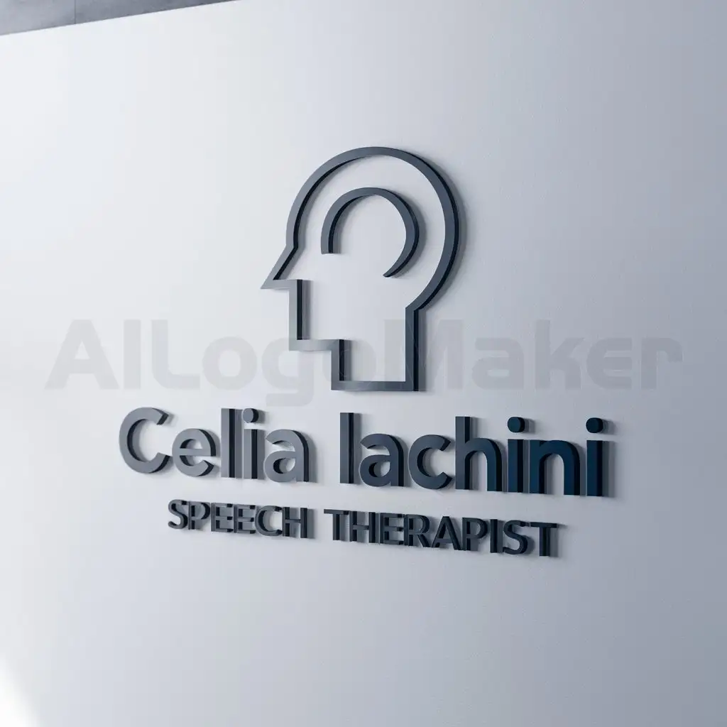LOGO-Design-For-Celia-Iachini-Speech-Therapist-Head-and-Neck-Symbol-on-Clear-Background