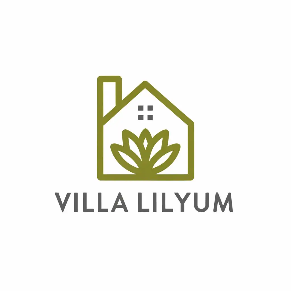 a logo design,with the text 'Villa Lilyum', main symbol:house lily flower,Minimalistic,be used in Construction industry,clear background