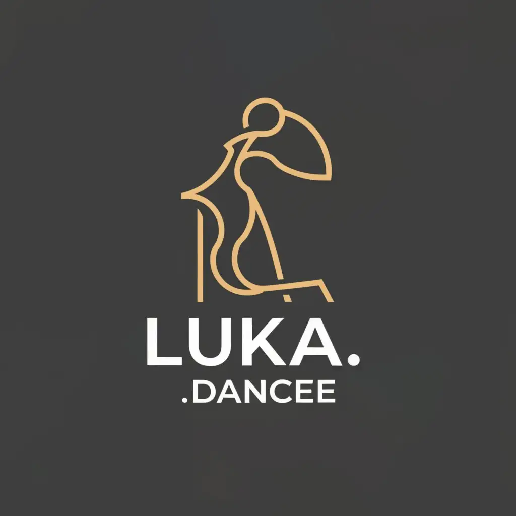 a logo design,with the text "Lukaa.dancee", main symbol:a dancer,Minimalistic,be used in Entertainment industry,clear background
