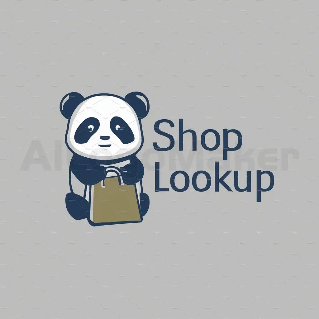 a logo design,with the text "shoplookup", main symbol:panda,Moderate,be used in Internet industry,clear background