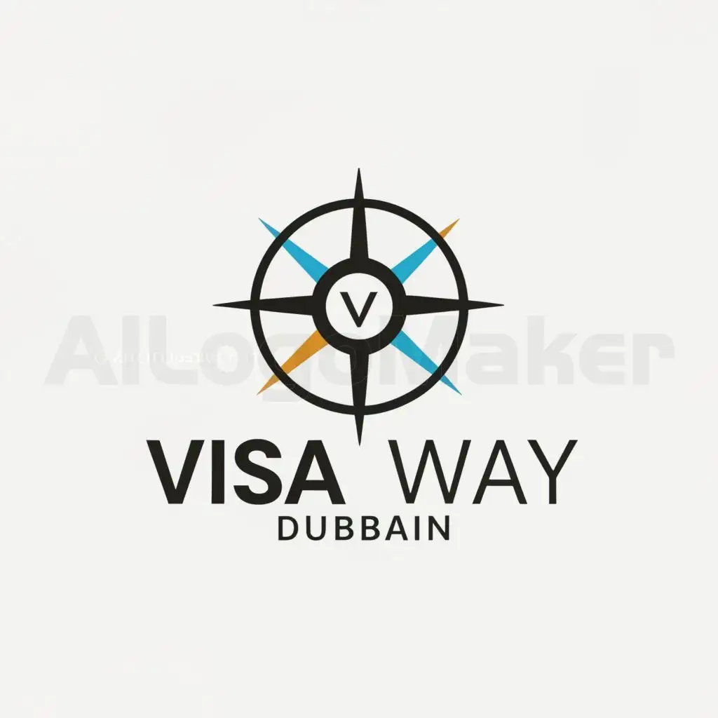 a logo design,with the text "Visa Way Dubai", main symbol:visa, way, reisen, dubai abstract symbol,Minimalistic,be used in Finance industry,clear background