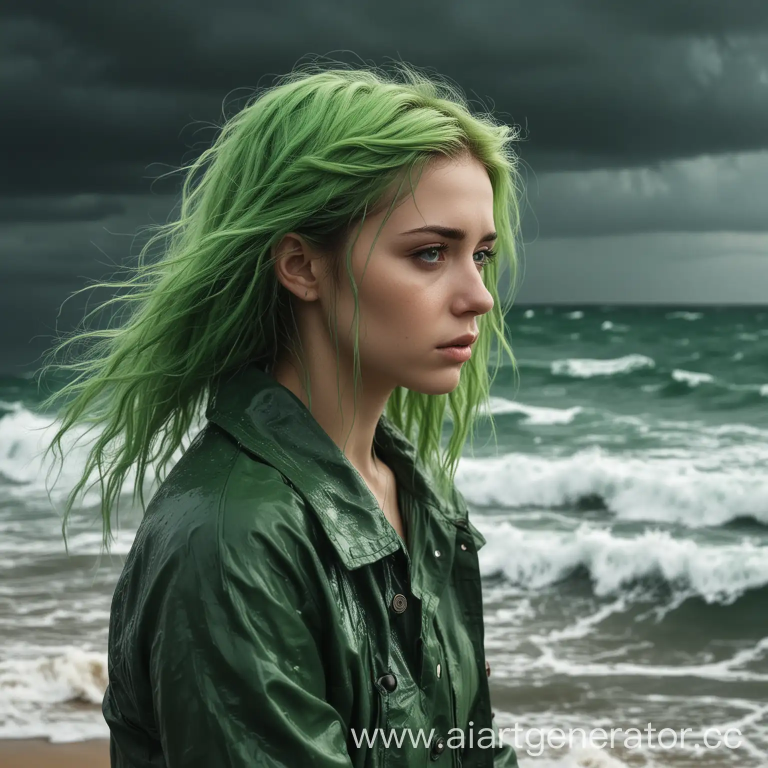 Pensive-Girl-with-Vibrant-Hair-Contemplates-Stormy-Seas-Artistic-Drawing-Style