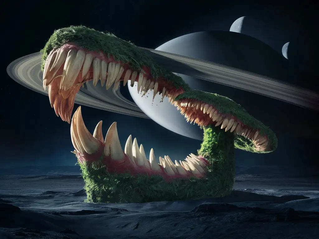 Saturns Toothlike Plants Producing Oxygen