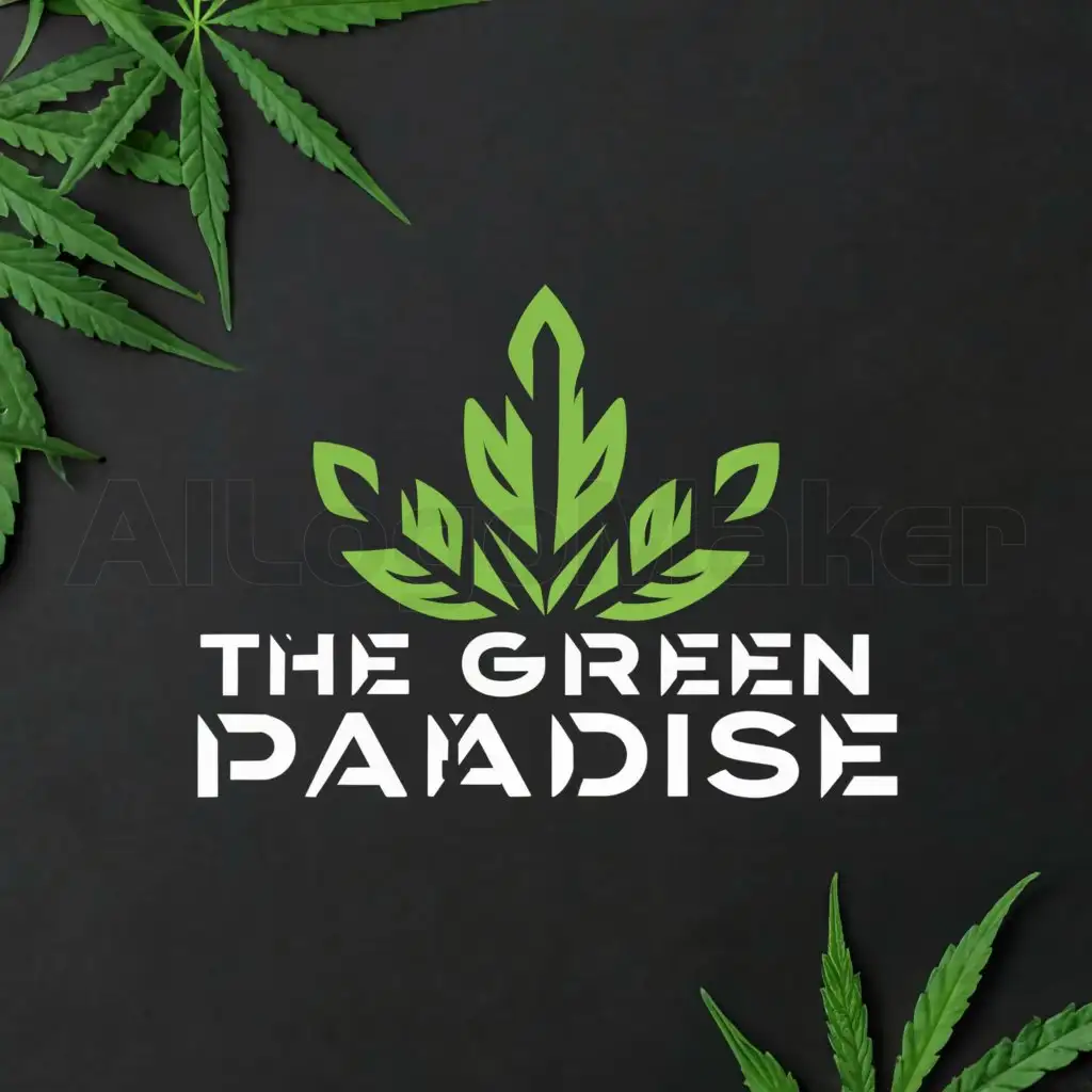 a logo design,with the text "the green paradise", main symbol:a leaf of cannabis,complex,be used in Retail industry,clear background