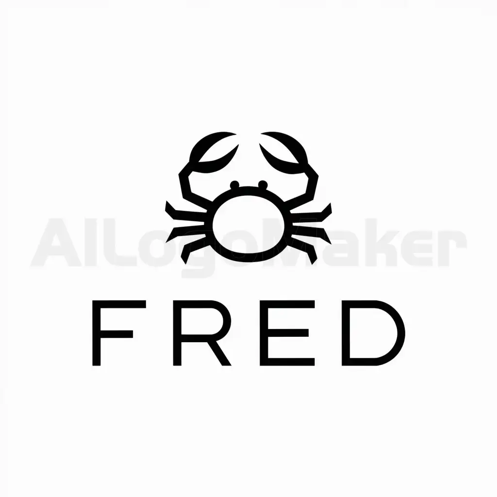 a logo design,with the text "Fred", main symbol:Jaiba,Minimalistic,be used in Clothing industry,clear background