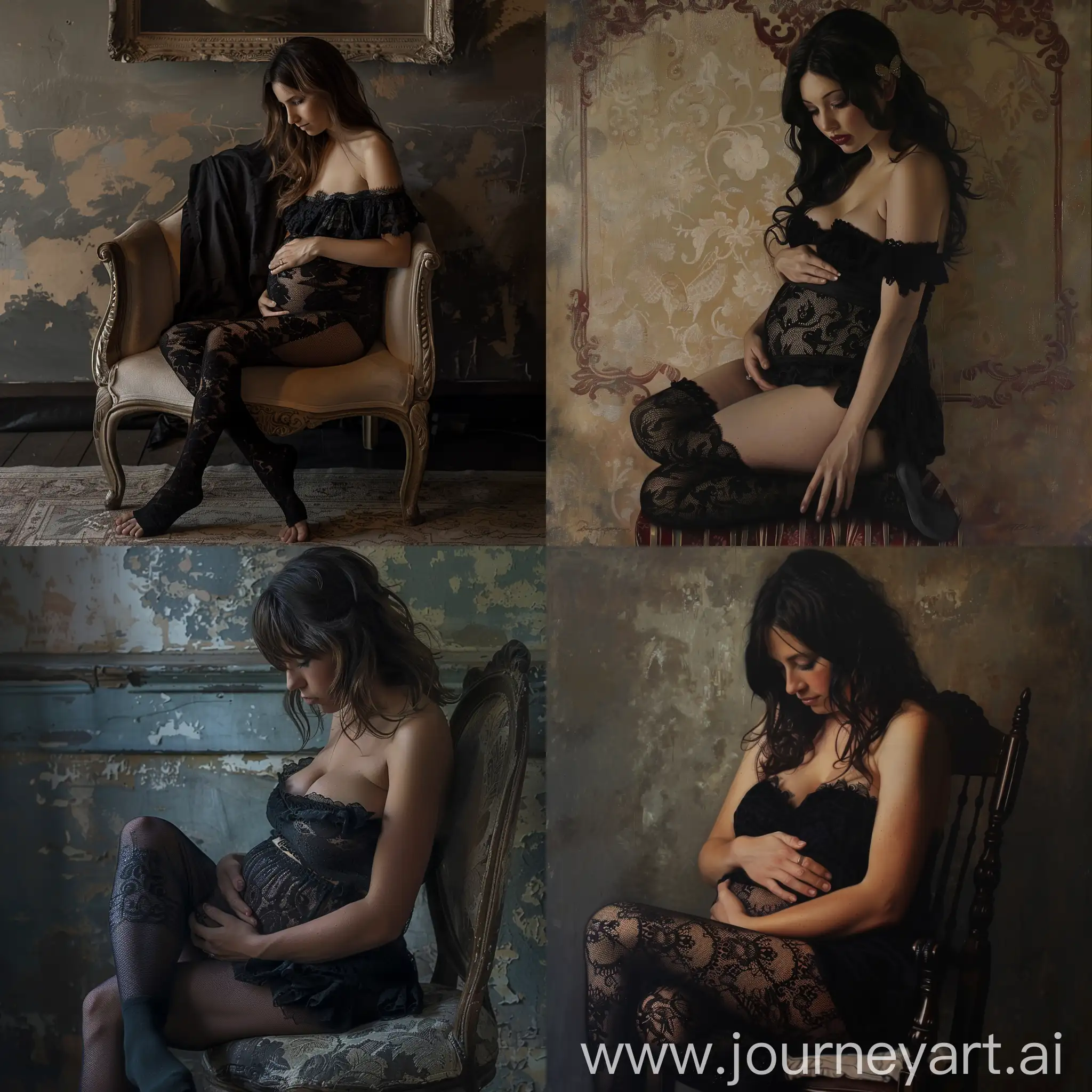 Pregnant-Mother-in-Beautiful-Black-Stockings