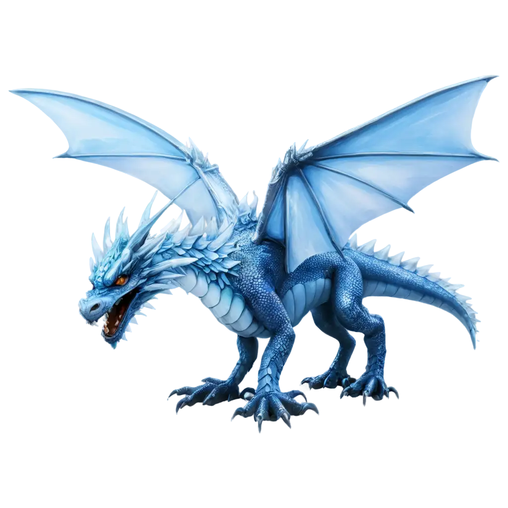 Realistic cristal dragon with ice eyes