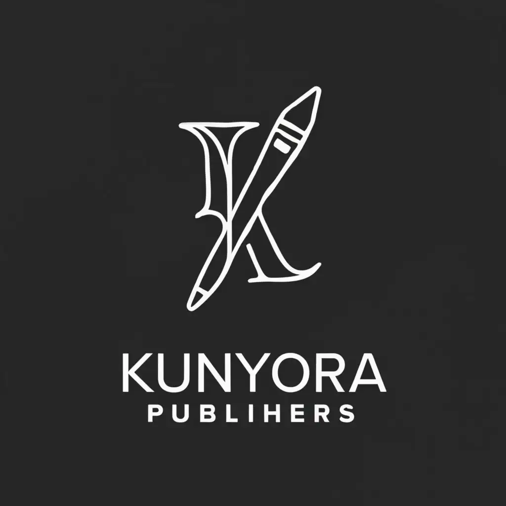 a logo design,with the text "Kunyora Publishers", main symbol:Pen,Moderate,clear background