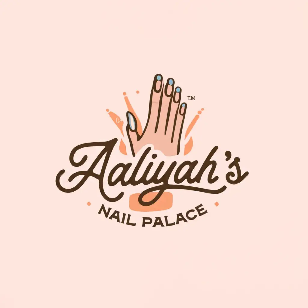 a logo design,with the text "Aaliyah’s Nail Palace", main symbol:fingernail,Moderate,be used in Beauty Spa industry,clear background