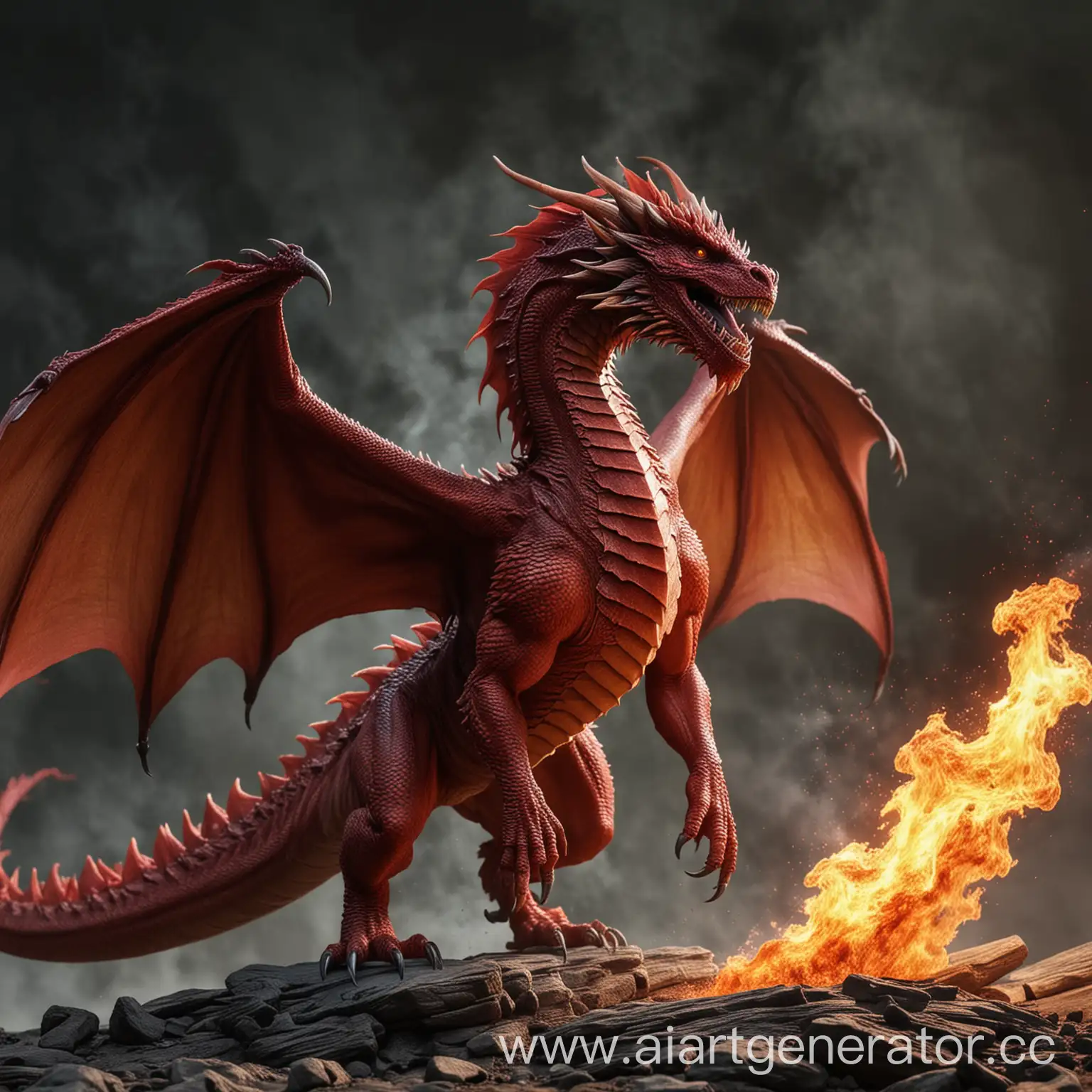 Beautiful-FireBreathing-Realistic-Red-Dragon