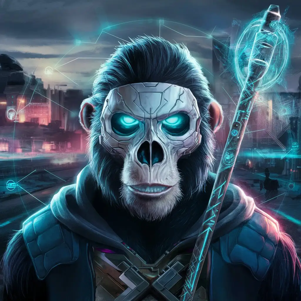 Cyber security skull warrior Ape