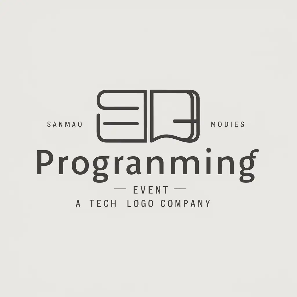 a logo design,with the text "programming", main symbol:Sanmao Notebooks,Moderate,clear background