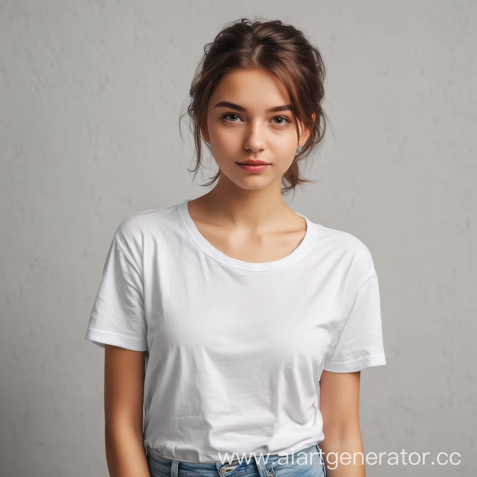 Girl-in-White-TShirt-Standing-by-Blooming-Cherry-Blossom-Tree