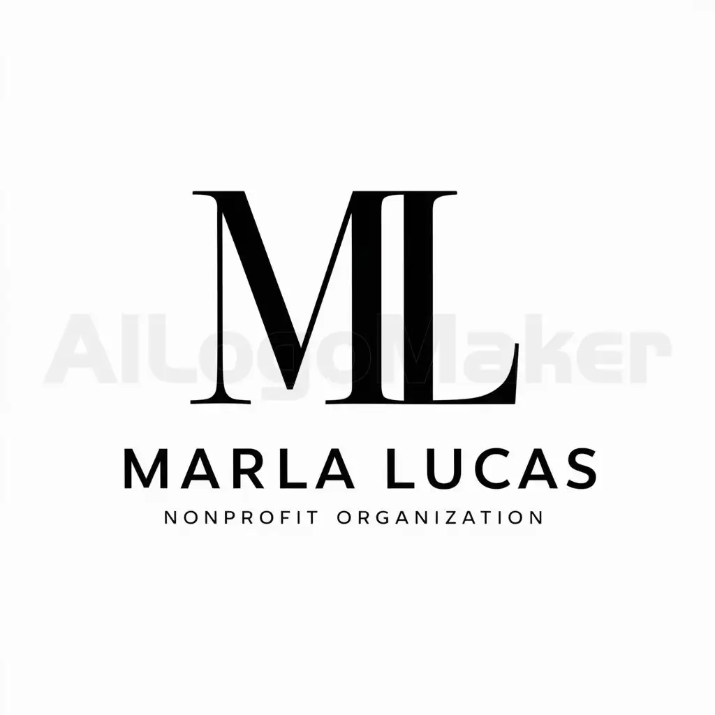 a logo design,with the text "Marla Lucas", main symbol:The Letters M and L,Minimalistic,be used in Nonprofit industry,clear background
