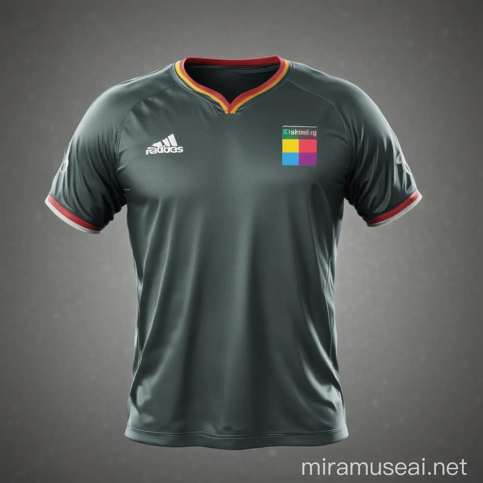 create a sports jersey for indoor and outdoor games for colour code 
rgb(0, 95, 112)
 with litte collor 