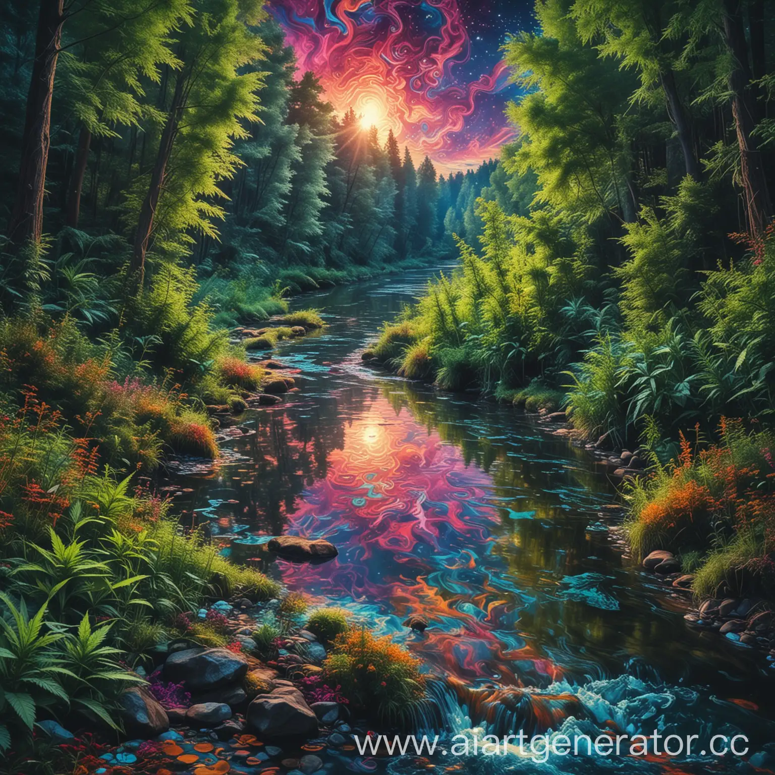 Psychedelic-River-Landscape-Enhanced-by-Marijuana-Effects