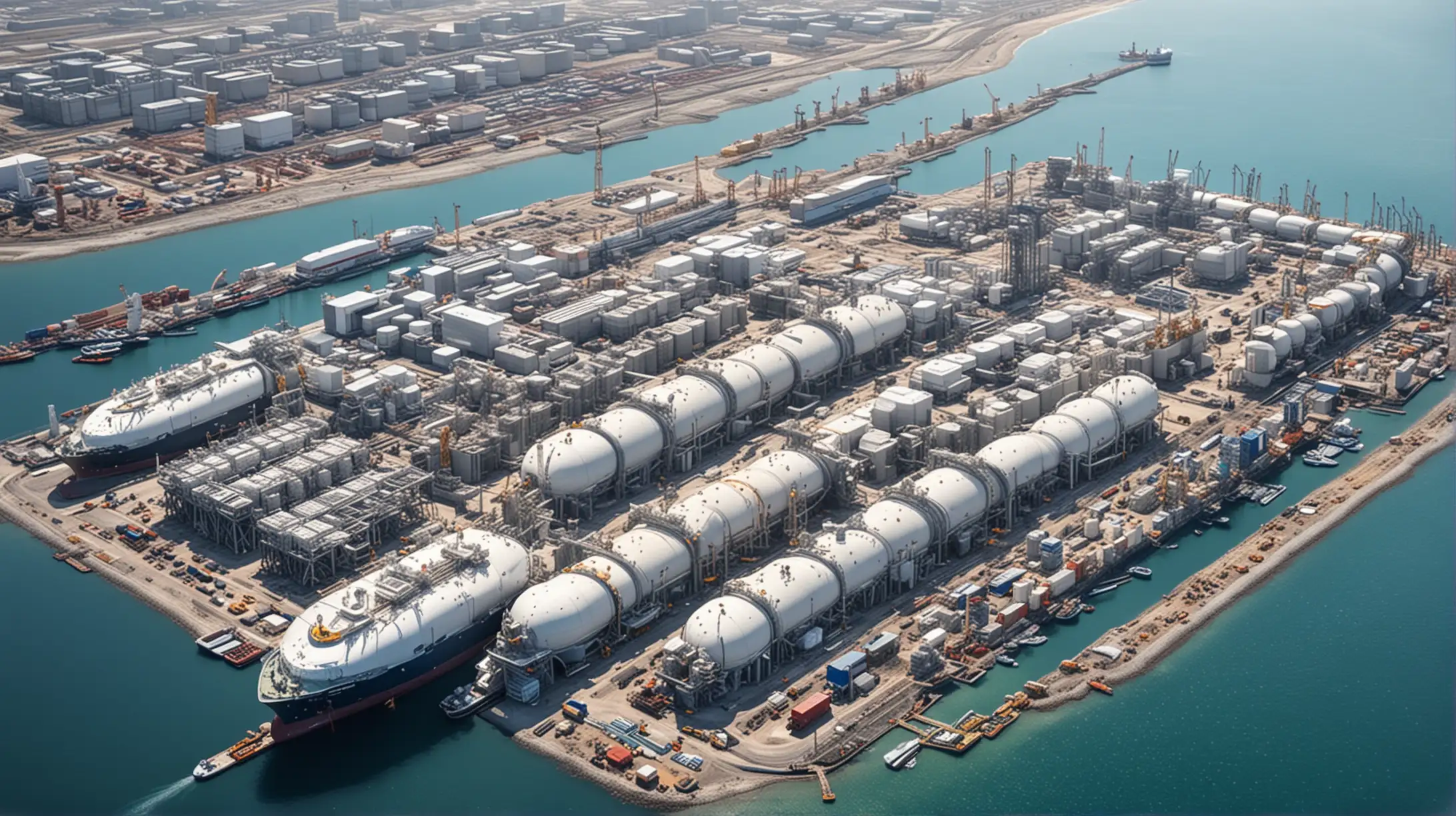 futuristic largest LNG Construction in the world, very complex and sophisticated