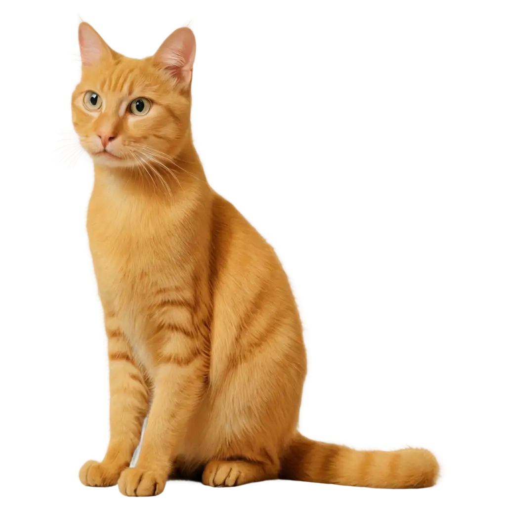 Vibrant-Yellow-Cat-PNG-Capturing-the-Playful-Charm-in-HighQuality-Graphics