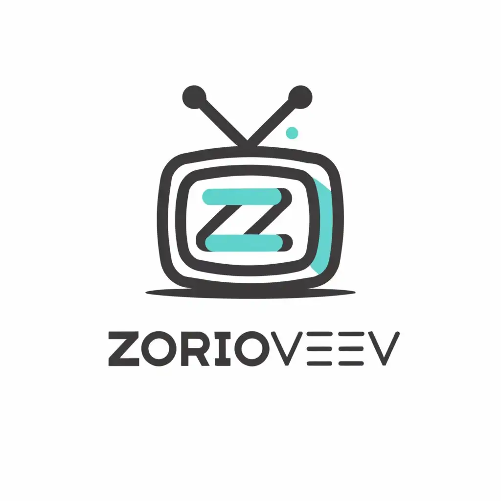 a logo design,with the text "ZorioDEV", main symbol:television,Minimalistic,be used in Entertainment industry,clear background