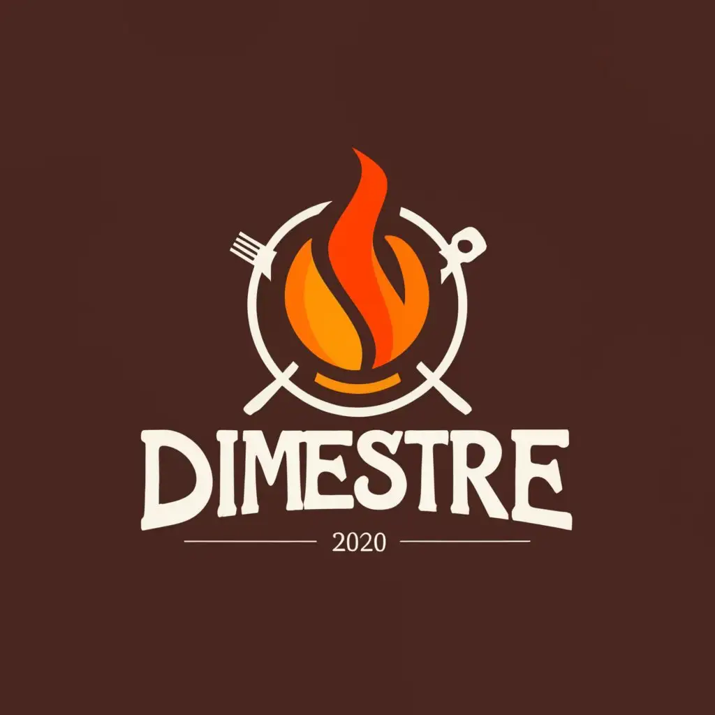 a logo design,with the text "DIMESTRE", main symbol:Barbecue grill,Moderate,be used in Restaurant industry,clear background