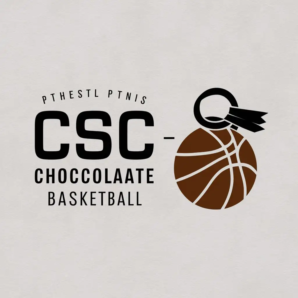 a logo design,with the text "CSC", main symbol:chocolate, street basketball, hair tie,Moderate,be used in Sports Fitness industry,clear background