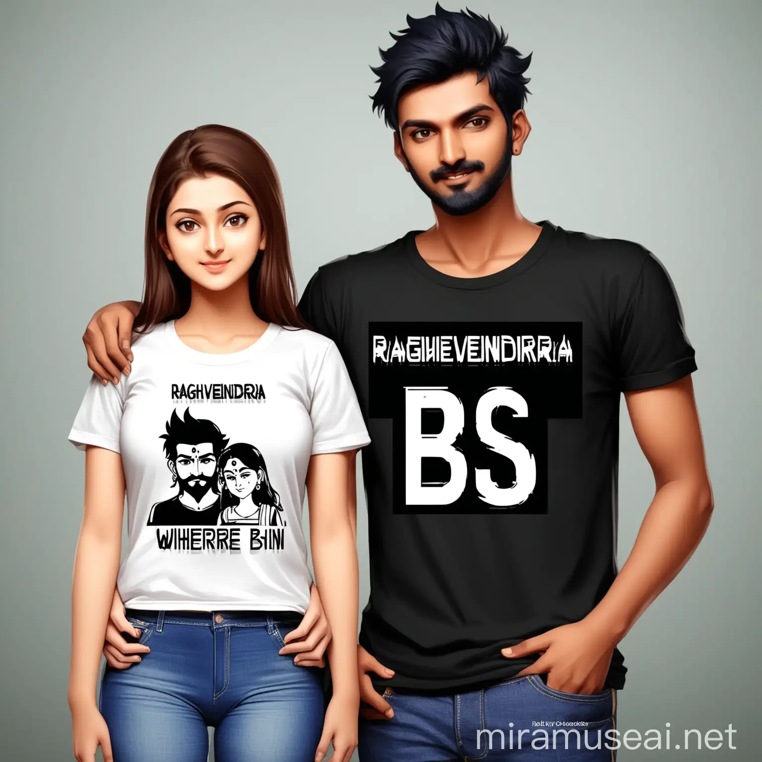 Raghavendra and BS Girl Stylish Youth Duo in TShirt Fashion