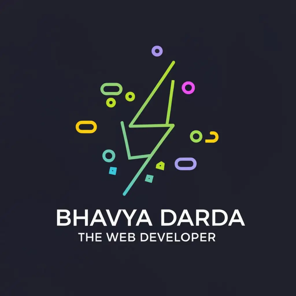 a logo design,with the text "Bhavya Darda The Web Developer", main symbol:lightning, neon highlights, futuristic elements, matrix in background,complex,be used in Technology industry,clear background