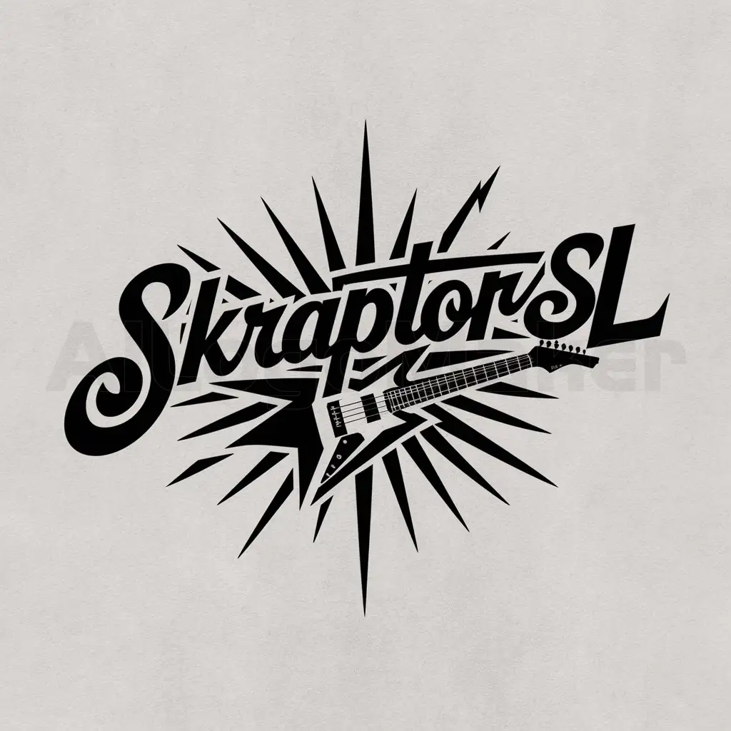 a logo design,with the text "Skraptorsl", main symbol:Musical appearance with energy,complex,be used in Musical industry,clear background