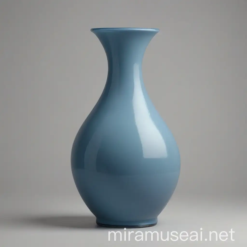 Minimalist Empty Blue Vase Artwork with Clean Lines