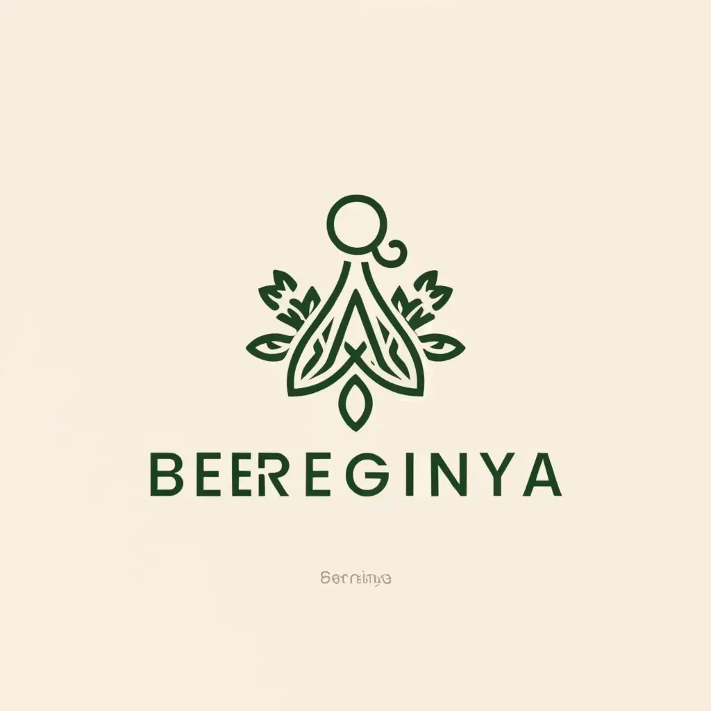 LOGO-Design-For-Bereginya-Minimalistic-Girl-and-Plant-Symbol-on-Clear-Background