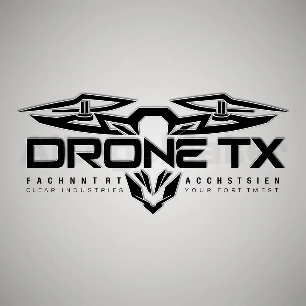 a logo design,with the text "DRONE TX", main symbol:drone,complex,be used in Others industry,clear background