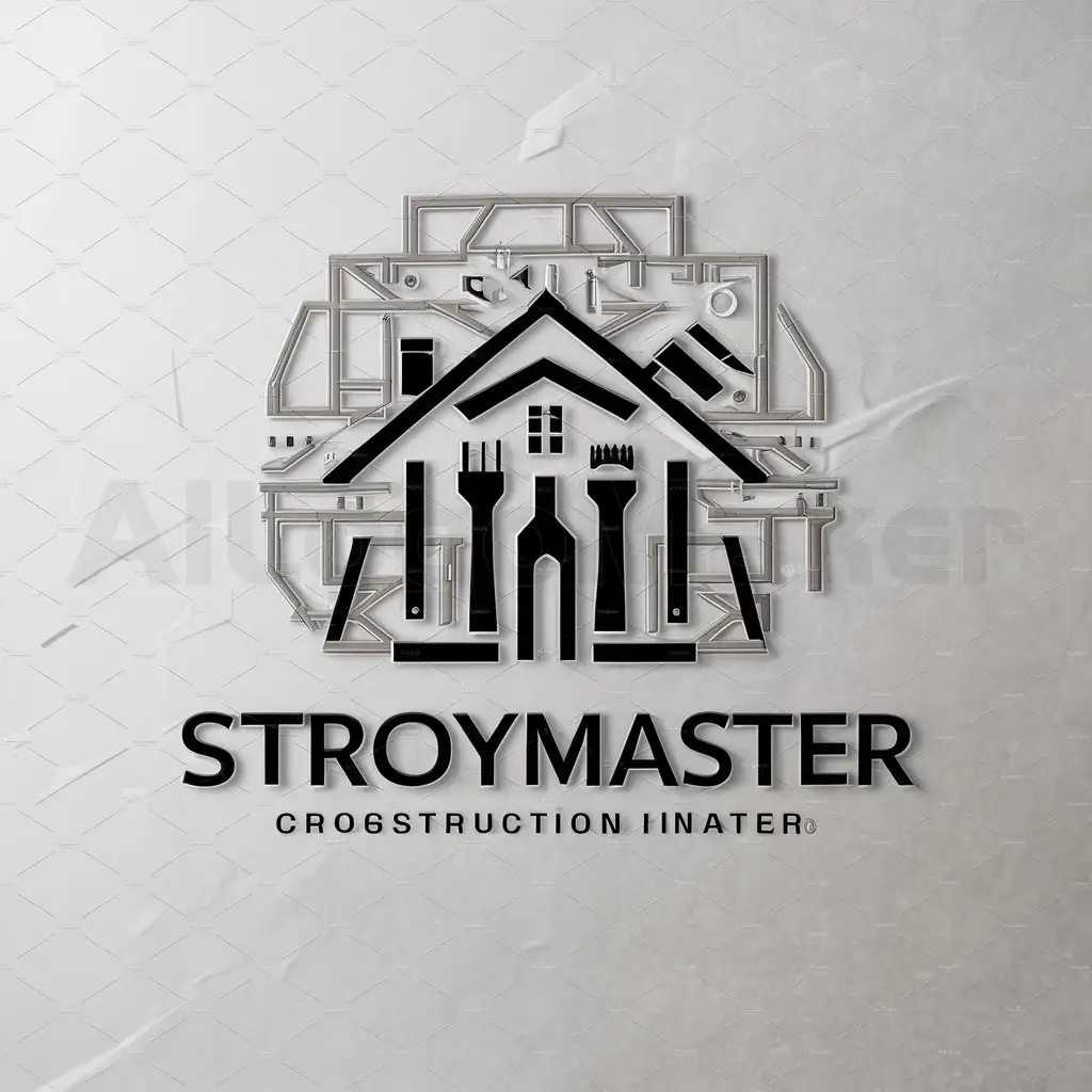 a logo design,with the text "StroyMaster", main symbol:House, building tools,complex,be used in Construction industry,clear background