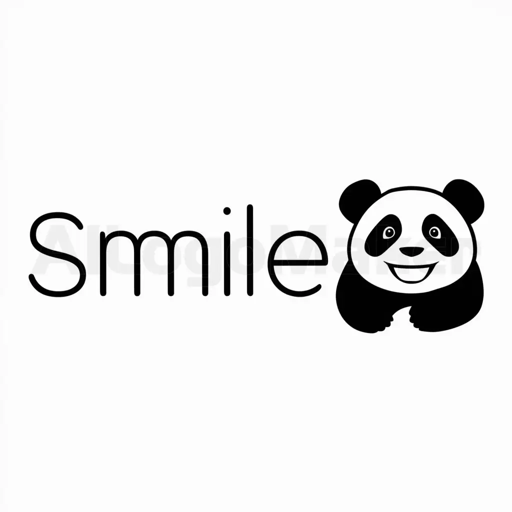 a logo design,with the text "smile", main symbol:panda,Moderate,clear background
