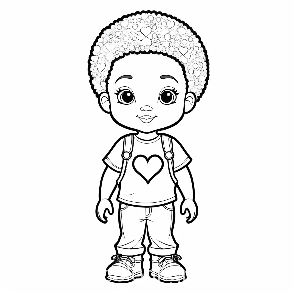 African-American-Toddler-with-Heart-Coloring-Page