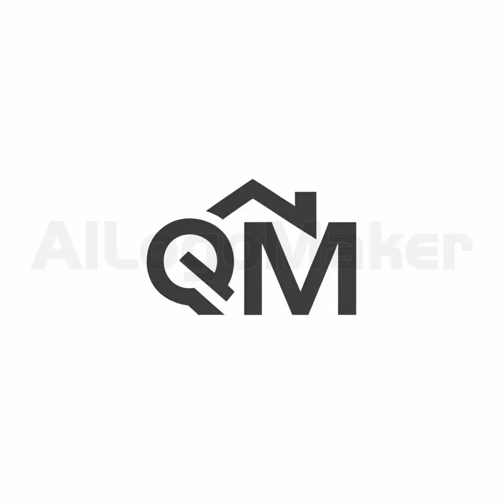 a logo design,with the text "QM", main symbol:House,Moderate,be used in Real Estate industry,clear background