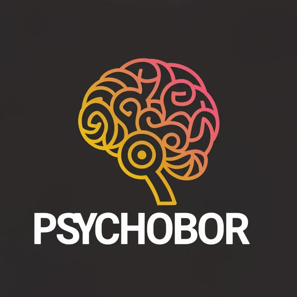LOGO-Design-For-Psychobor-Brain-Symbol-on-Moderate-Background