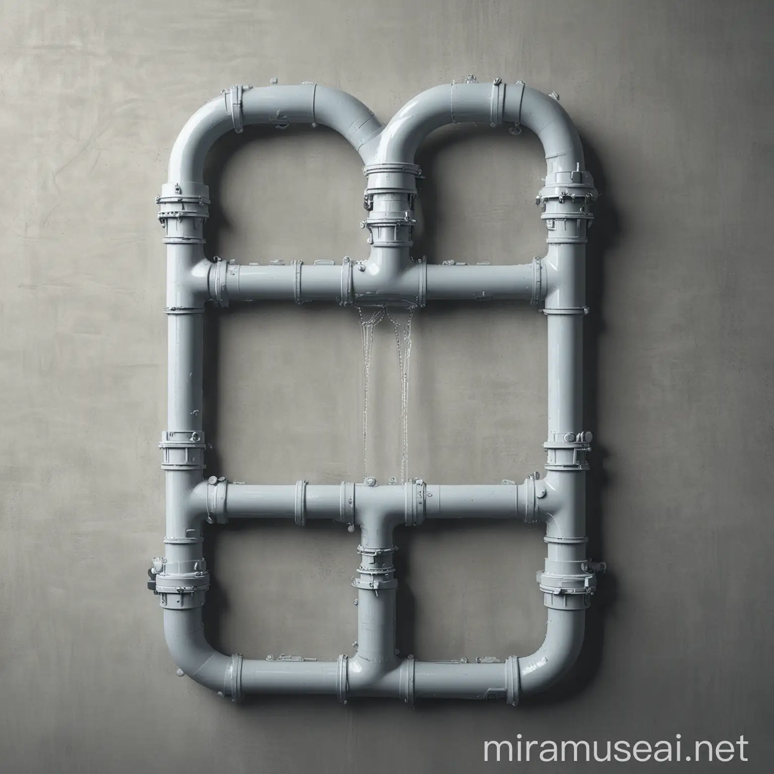 Intricate Network of Water Pipes Under Cityscape