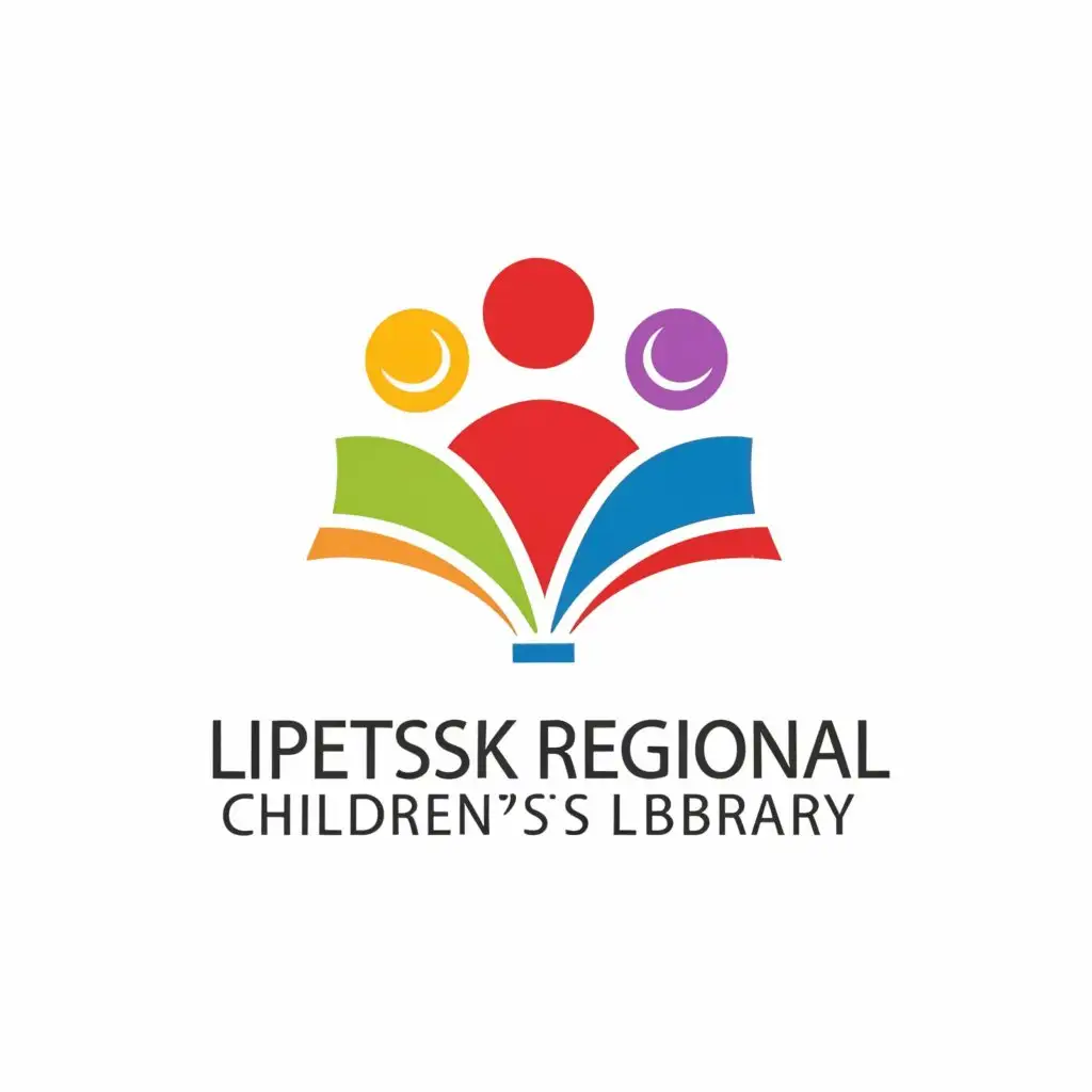 a logo design,with the text "Lipetsk Regional Children's Library", main symbol:Books, child,Minimalistic,be used in Others industry,clear background