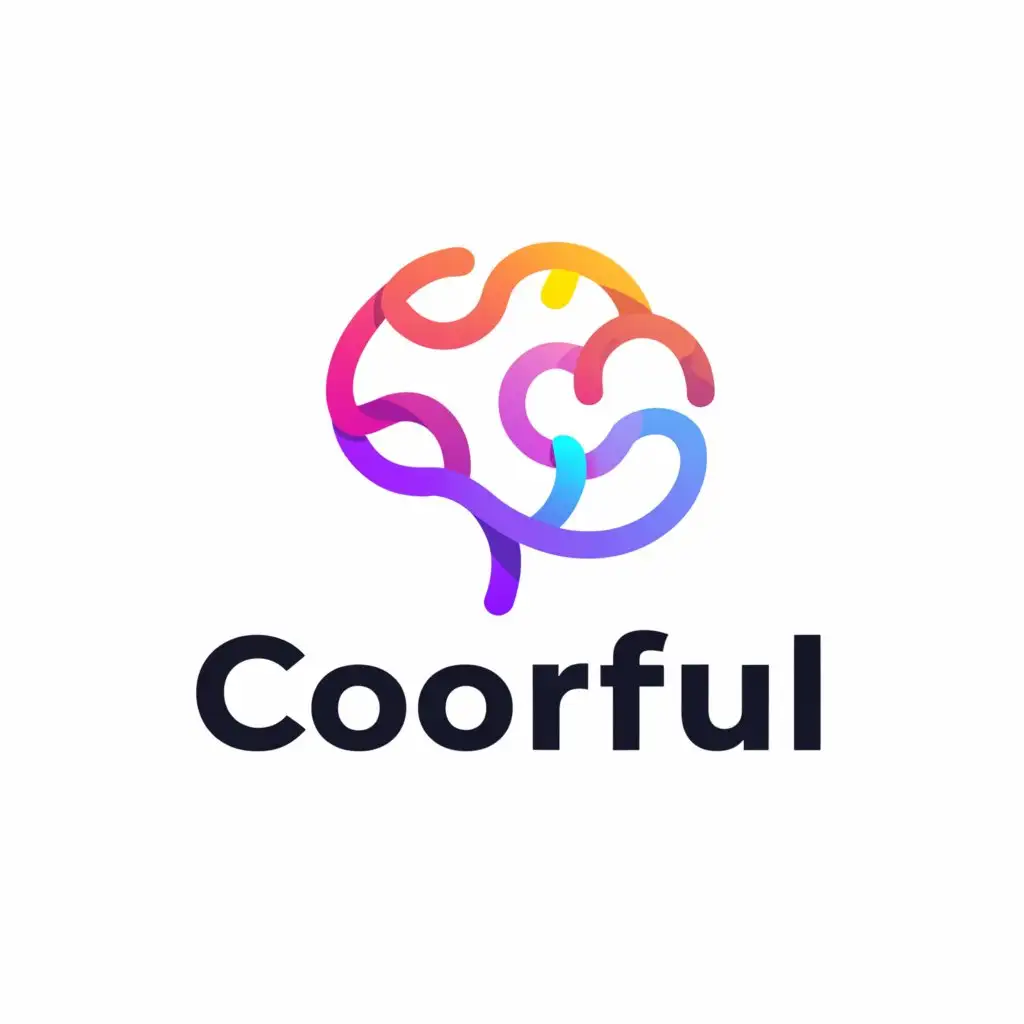 a logo design,with the text "Colorful", main symbol:Brain, abundance,Minimalistic,clear background