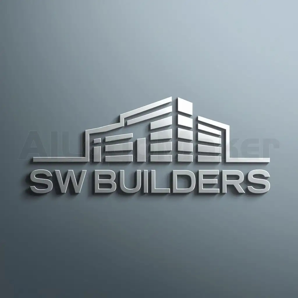 LOGO-Design-for-SW-Builders-Modern-Building-Symbol-on-Clear-Background