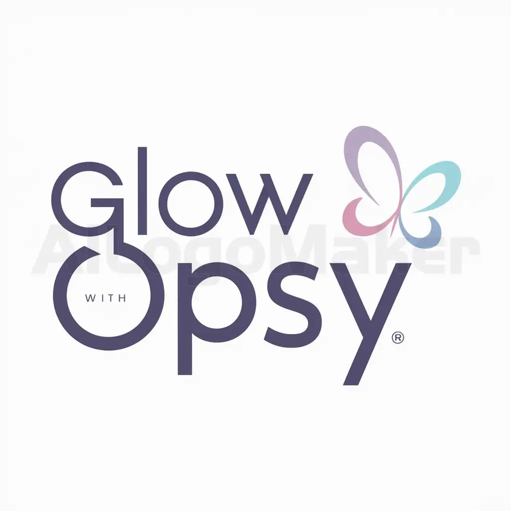 a logo design,with the text "Glow with Opsy", main symbol:beauty brand,Moderate,be used in Beauty Spa industry,clear background