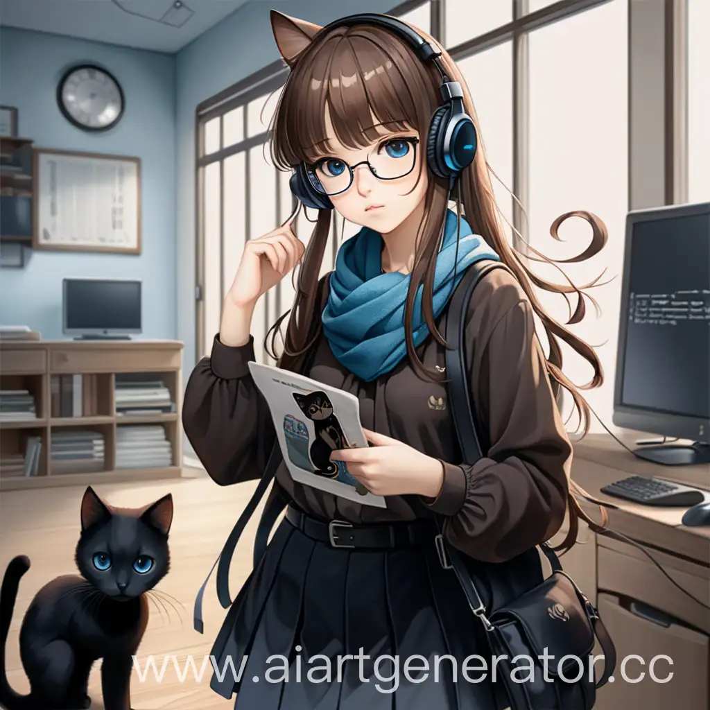 Anime-Girl-with-Brown-Hair-and-Cat-Scarf-in-Gloomy-Atmosphere