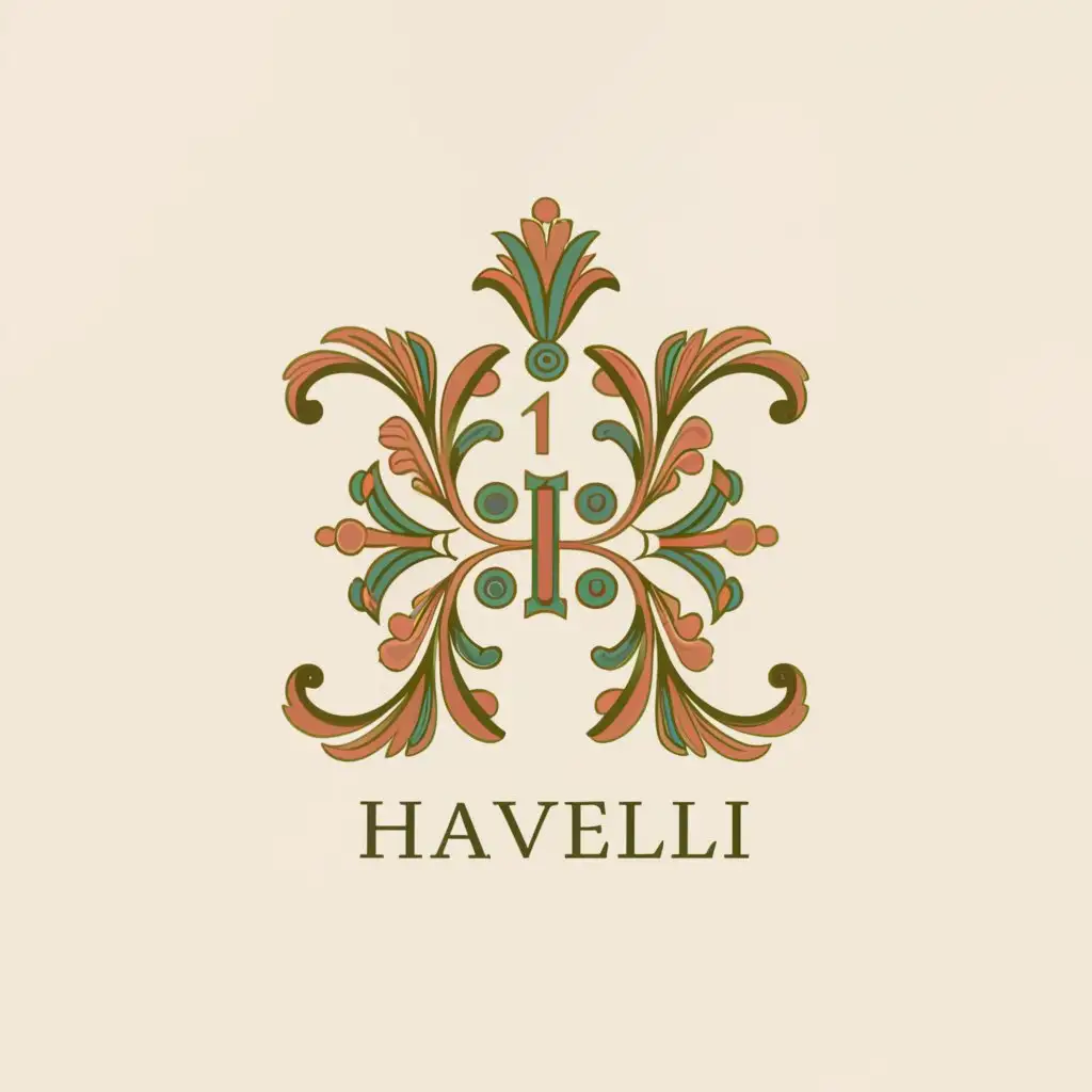 a logo design,with the text "Haveli", main symbol:Traditional Floral Letter H,Moderate,be used in Retail industry,clear background