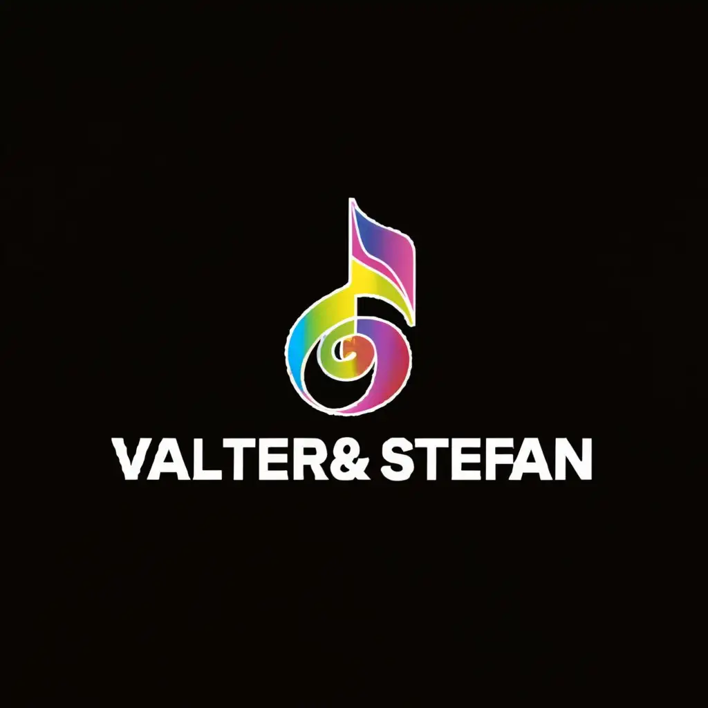 a logo design,with the text "Valter & Stefan", main symbol:music,Moderate,be used in Entertainment industry,clear background