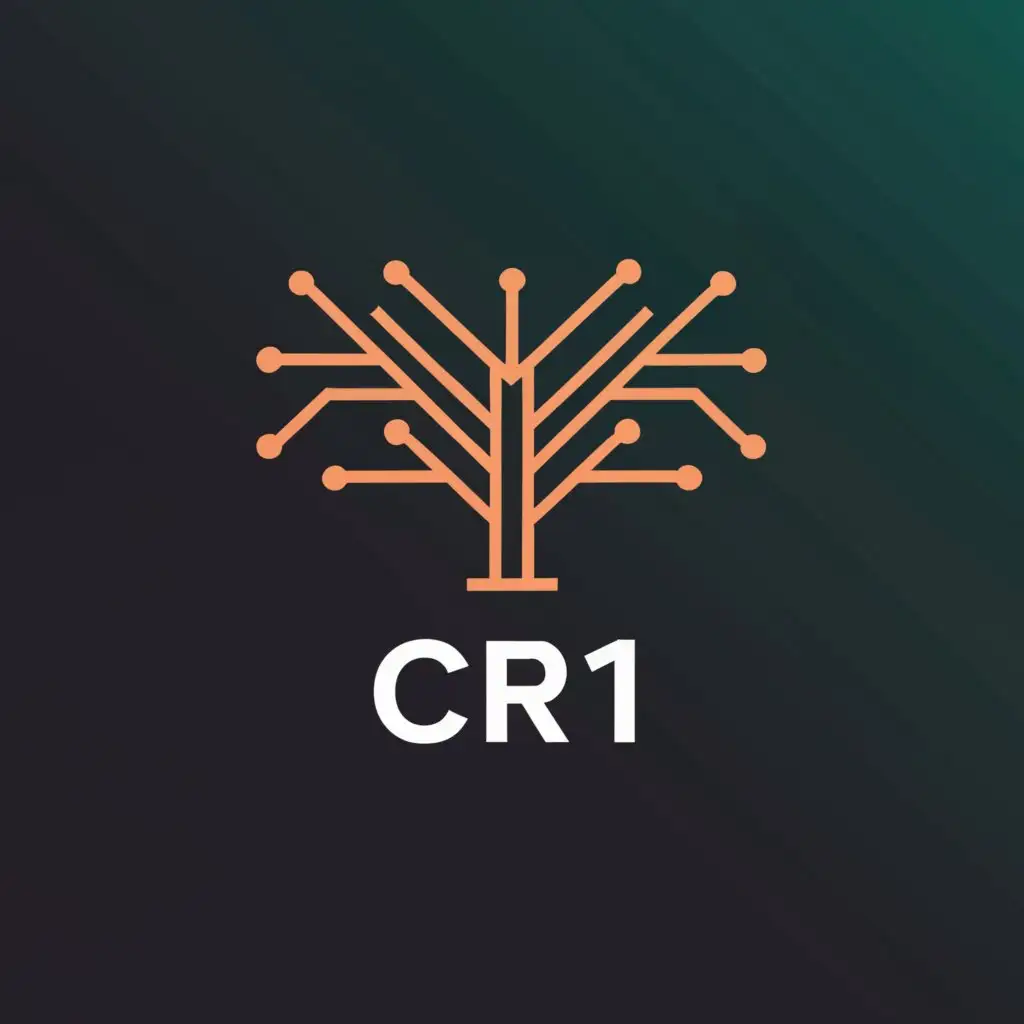 a logo design,with the text "CR 1", main symbol:tree,Moderate,be used in Technology industry,clear background