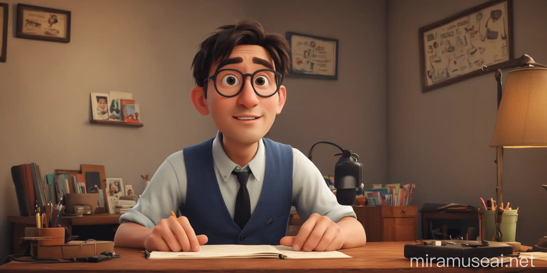 Male Translator Seeking Clients Disney Pixar Style 3D Animation