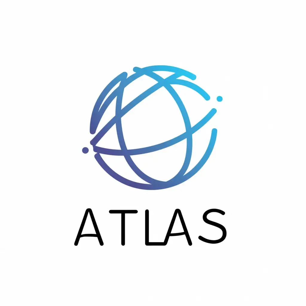 a logo design,with the text "Atlas", main symbol:Connected globe,Minimalistic,clear background