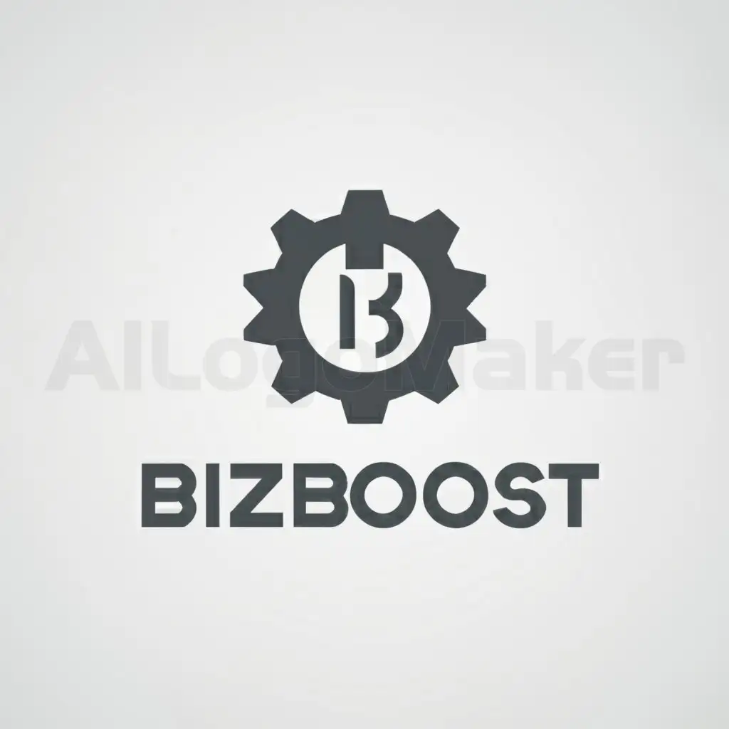 a logo design,with the text "bizboost", main symbol:gear,Minimalistic,be used in business industry,clear background