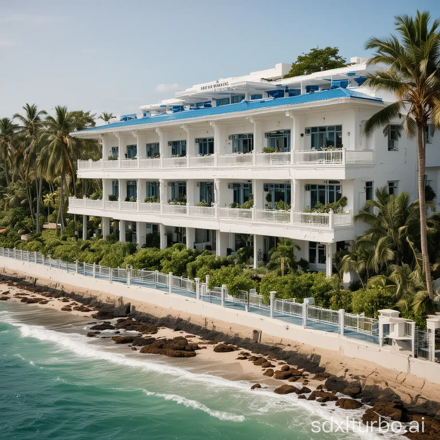 Luxurious-Oceanfront-Hotel-Surrounded-by-Palm-Trees