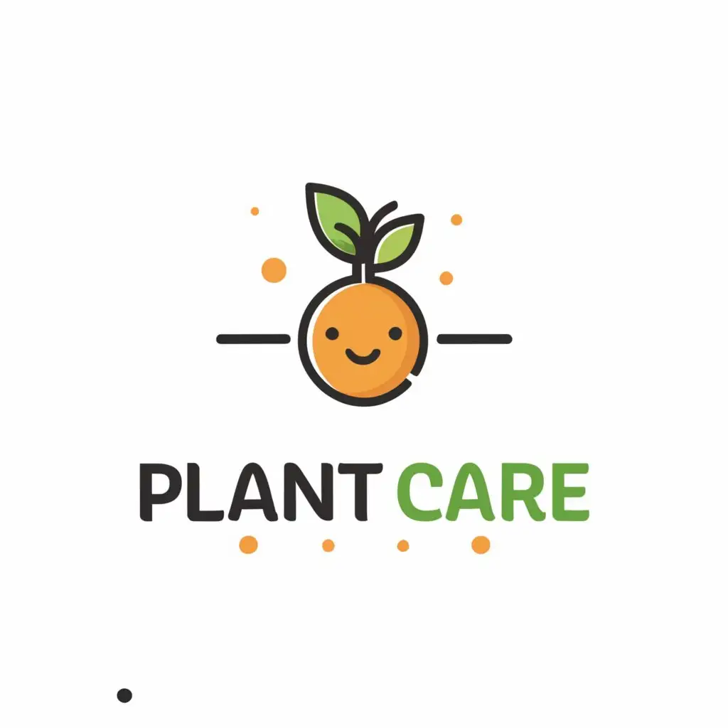 a logo design,with the text "Plant care ", main symbol:plants, for kids ,Minimalistic,clear background